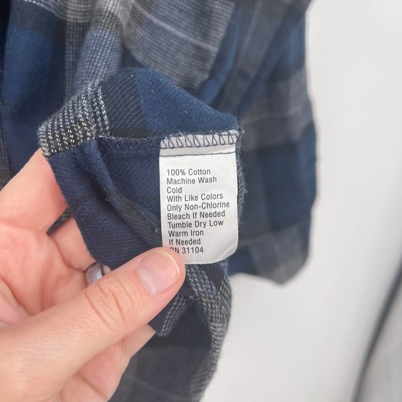 Saddlebred Blue and Gray Plaid Casual Button Down Shirt - Picture 7 of 11